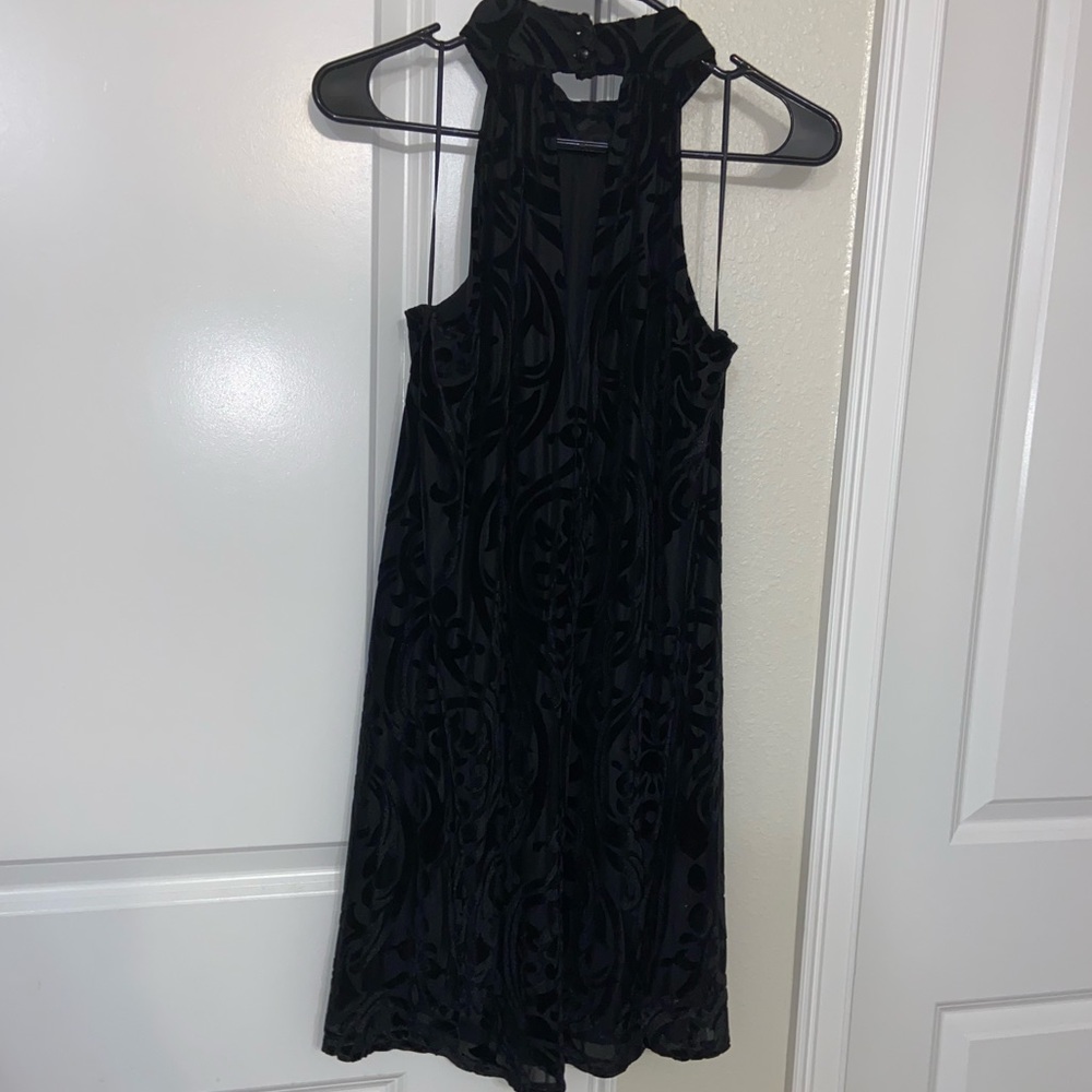 Francescas black soft high neck dress